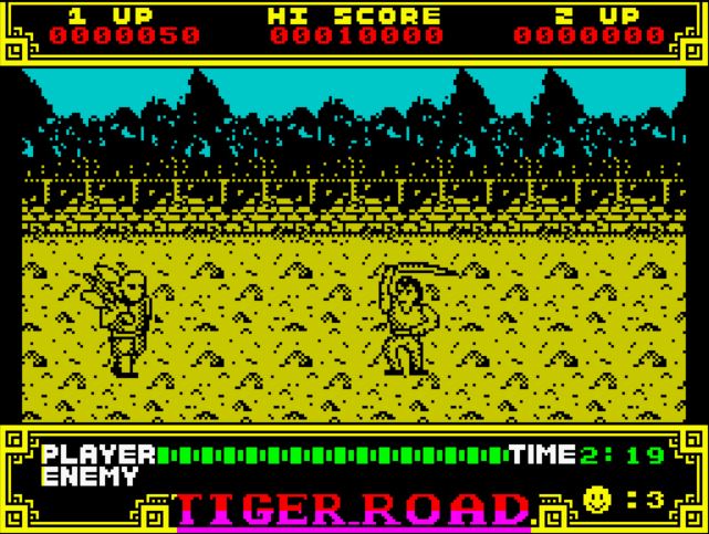 Tiger Road - ZX Spectrum game screenshot (1987) by Go!